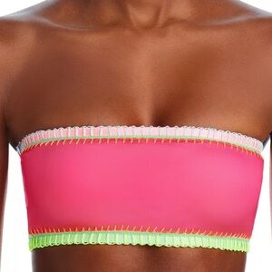 Platinum inspired by Solange Ferrarini Crochet Trim Bandeau Bikini Top | NWT